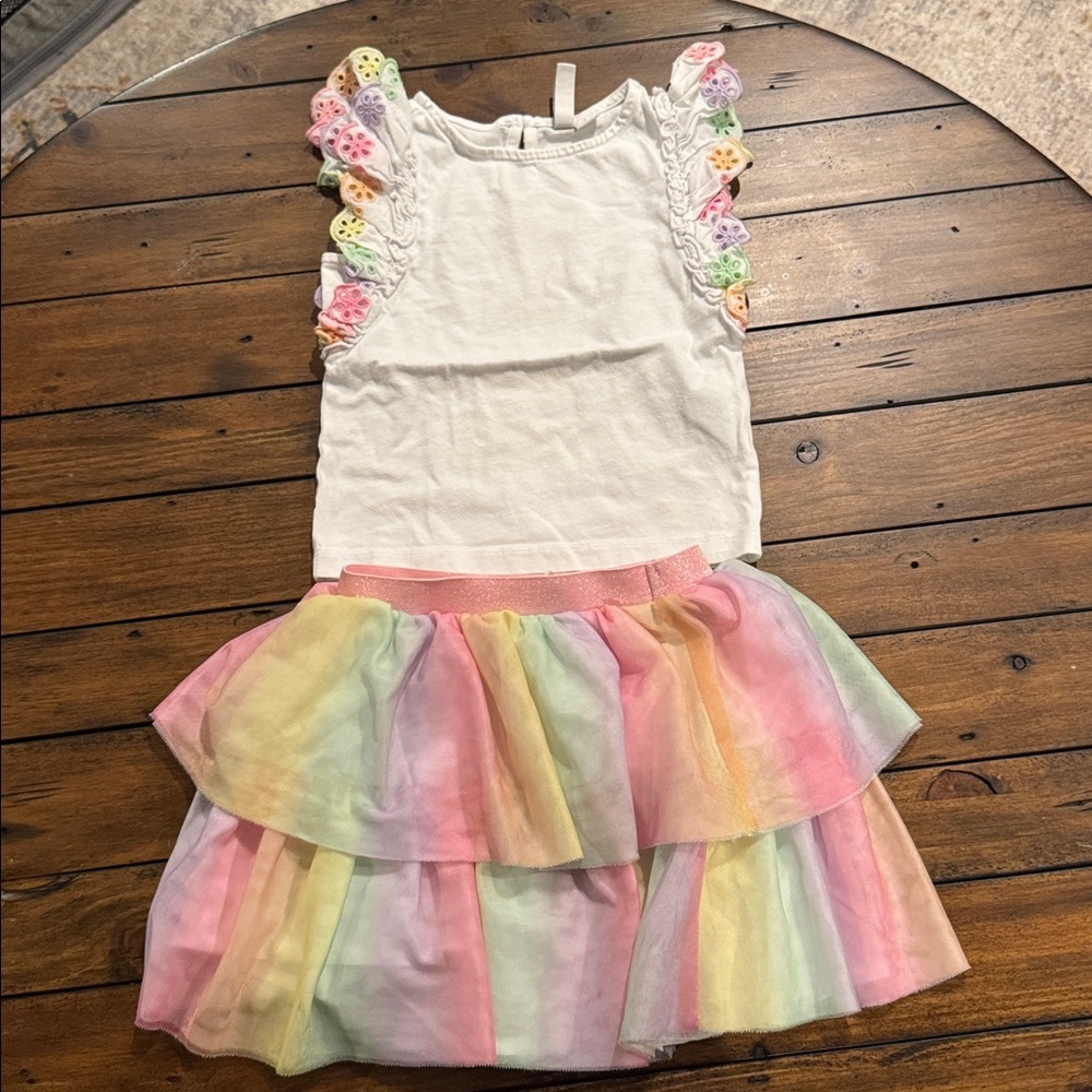 Janie & Jack Tutu skirt and matching scalloped top 3T